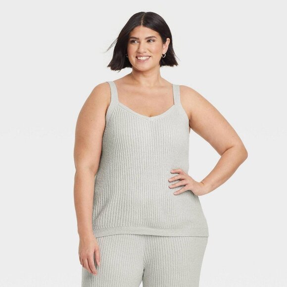 NWT Ava & Viv Women's Plus Size V-Neck Sweater Tank 83786615 X Heather Gray - Picture 1 of 6